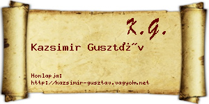 Kazsimir Gusztáv névjegykártya