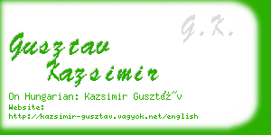 gusztav kazsimir business card